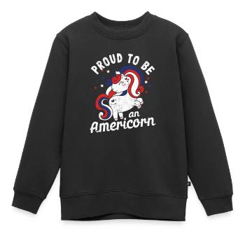 Stolz, ein amerikanisches Einhorn zu sein Einhorn - Kinder Premium Organic Sweatshirt - Schwarz - Vorne - AI Model Kid Female (0cm)