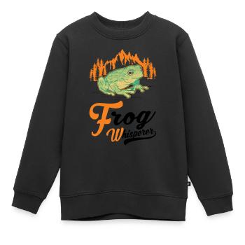 Frog Whisperer Cadeau Rainette - Sweat Premium enfant bio - noir - Devant - AI Model Kid Female (0cm)