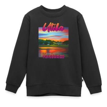 Utila, Honduras Sonnenuntergang - Kinder Premium Organic Sweatshirt - Schwarz - Vorne - AI Model Kid Female (0cm)