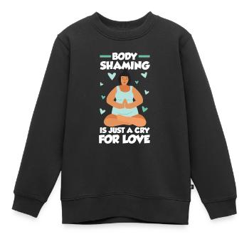 La honte corporelle n’est qu’un cri d’amour agaçant - Sweat Premium enfant bio - noir - Devant - AI Model Kid Female (0cm)