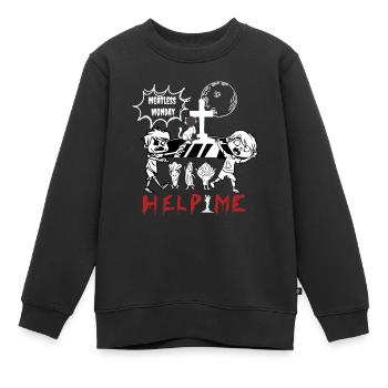 Lundi sans viande - Sweat Premium enfant bio - noir - Devant - AI Model Kid Female (0cm)