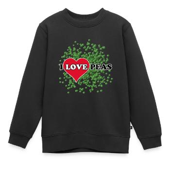 J’adore les pois - Sweat Premium enfant bio - noir - Devant - AI Model Kid Female (0cm)
