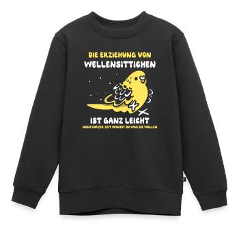 Die Erziehung von Wellensittichen - Kinder Premium Organic Sweatshirt - Schwarz - Vorne - AI Model Kid Female (0cm)