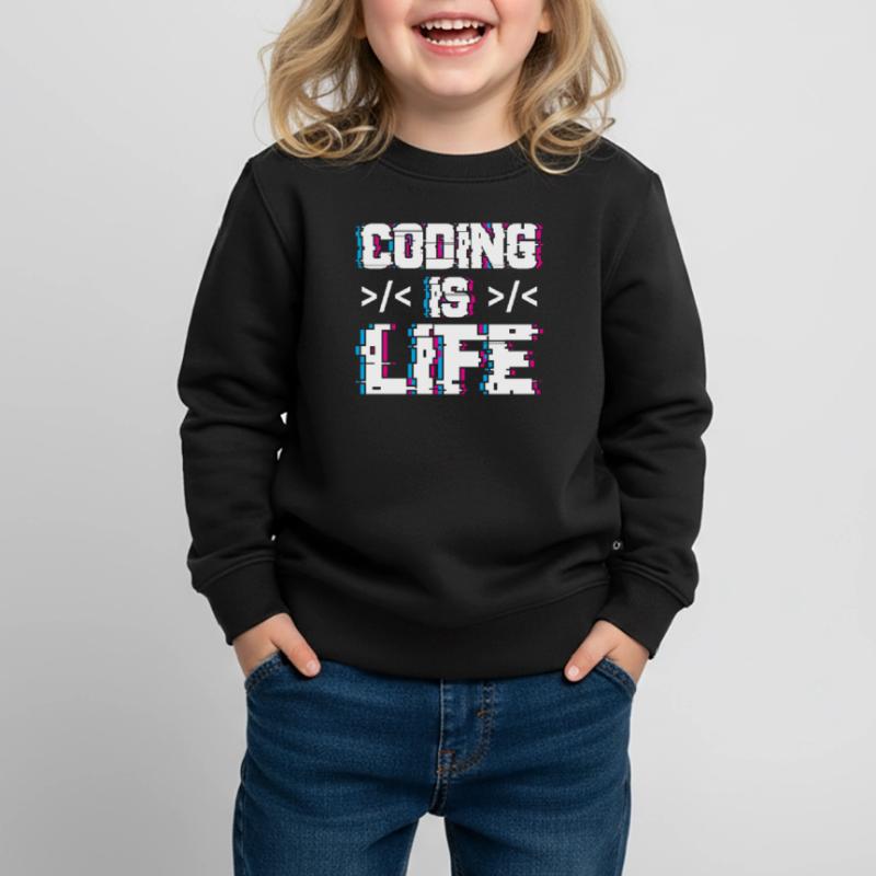 Coding Ist Leben Programmierer Coder Code Kinder Premium Organic Sweatshirt