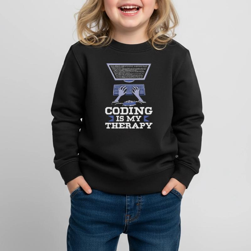 Programmieren Ist Meine Therapie Code Coder Coding Kinder Premium Organic Sweatshirt