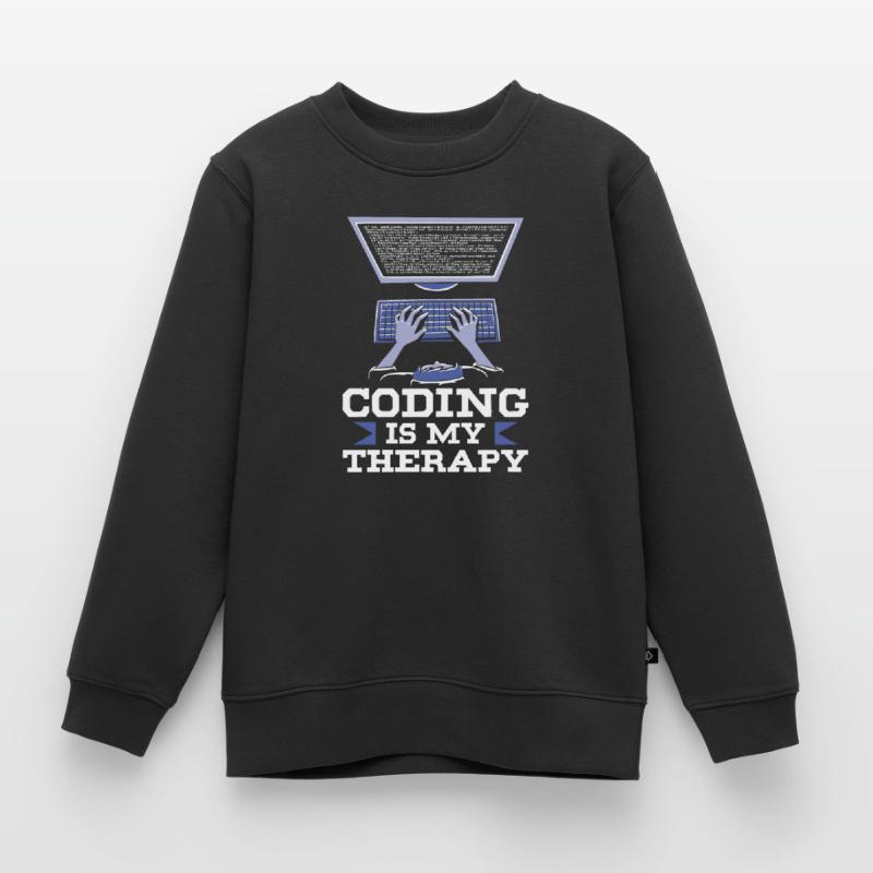 Programmieren Ist Meine Therapie Code Coder Coding Kinder Premium Organic Sweatshirt