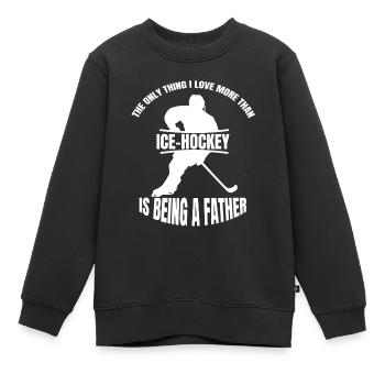 Eishockeyspieler Hockeyfan Eishockey Eishockeyteam - Kinder Premium Organic Sweatshirt - Schwarz - Vorne - AI Model Kid Female (0cm)