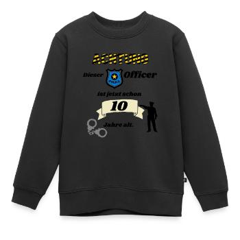 Polizei - 10. Geburtstag, für alle coolen Polizist - Kinder Premium Organic Sweatshirt - Schwarz - Vorne - AI Model Kid Female (0cm)