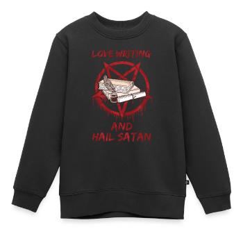 Aimer écrire et saluer Satan - Sweat Premium enfant bio - noir - Devant - AI Model Kid Female (0cm)