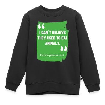 Vegan Fleischlos Tierlieb & Veganer - Kinder Premium Organic Sweatshirt - Schwarz - Vorne - AI Model Kid Female (0cm)