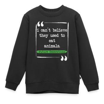 Vegan Fleischlos Tierlieb & Veganer - Kinder Premium Organic Sweatshirt - Schwarz - Vorne - AI Model Kid Female (0cm)
