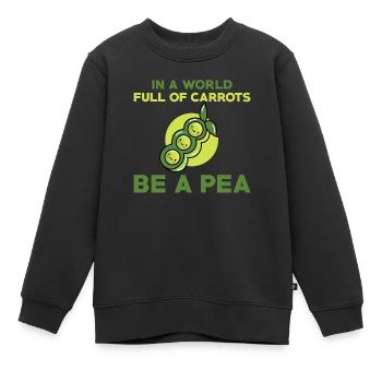 Funny pea pod - Kids Premium Organic Sweatshirt - black - Front - AI Model Kid Female (0cm)