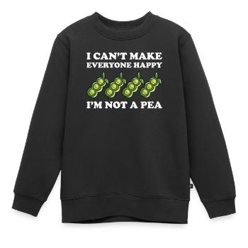 Lustiger Erbsen Spruch - Kinder Premium Organic Sweatshirt - Schwarz - Vorne - AI Model Kid Female (0cm)