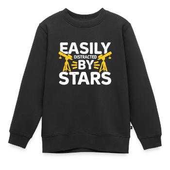 Stargazer Gift Kosmologie Stargazing - Kinder Premium Organic Sweatshirt - Schwarz - Vorne - AI Model Kid Female (0cm)