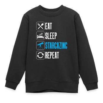 Stargazer Gift Kosmologie Stargazing - Kinder Premium Organic Sweatshirt - Schwarz - Vorne - AI Model Kid Female (0cm)