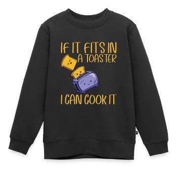 S’il rentre dans un grille-pain, je peux le faire cuire - Sweat Premium enfant bio - noir - Devant - AI Model Kid Female (0cm)