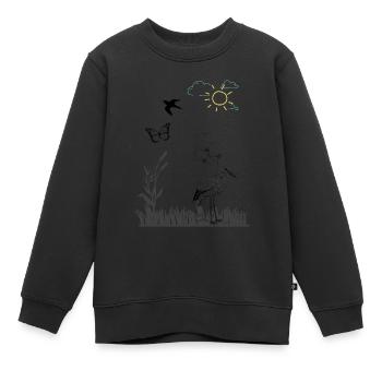 Source - Sweat Premium enfant bio - noir - Devant - AI Model Kid Female (0cm)