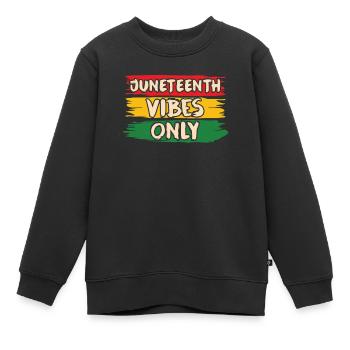 Nur Juneteenth Vibes Black 1865 African American - Kinder Premium Organic Sweatshirt - Schwarz - Vorne - AI Model Kid Female (0cm)