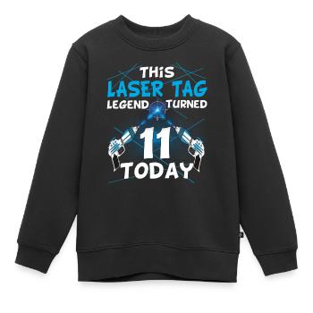 Lasertag-Geburtstagsfeier - Lasertag-Geburtstag - Kinder Premium Organic Sweatshirt - Schwarz - Vorne - AI Model Kid Female (0cm)