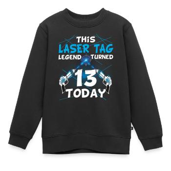 Lasertag-Geburtstagsfeier - Lasertag-Geburtstag - Kinder Premium Organic Sweatshirt - Schwarz - Vorne - AI Model Kid Female (0cm)