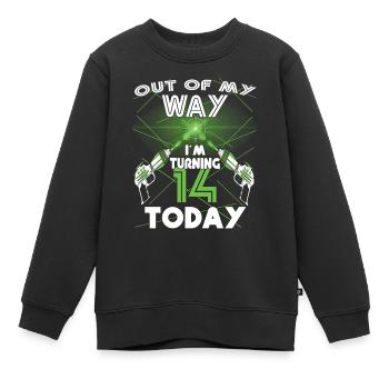 Lasertag-Geburtstagsfeier - Lasertag-Geburtstag - Kinder Premium Organic Sweatshirt - Schwarz - Vorne - AI Model Kid Female (0cm)