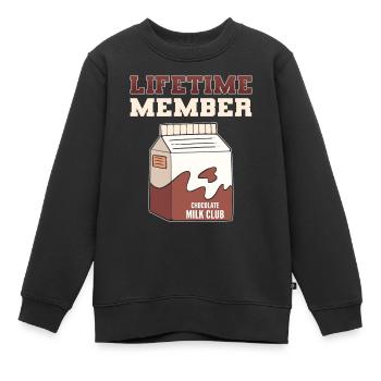 Chocolat au lait Chocolat Milkshake Chocolat - Sweat Premium enfant bio - noir - Devant - AI Model Kid Female (0cm)