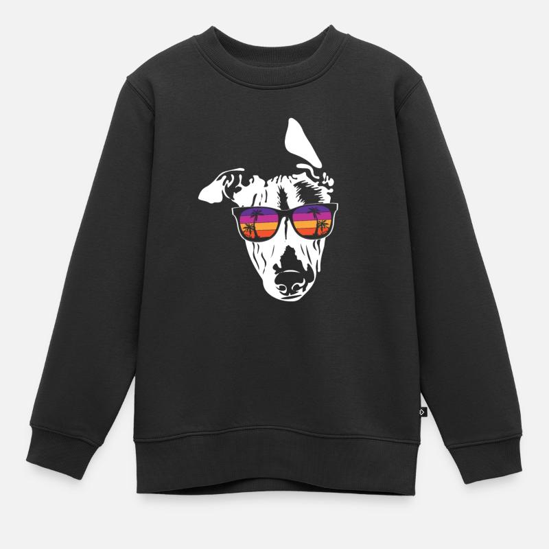 Whippet - Kinder Premium Organic Sweatshirt - Schwarz