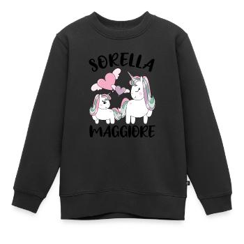 Sarò Una Sorella Maggiore Annuncio Gravidanza - Kinder Premium Organic Sweatshirt - Schwarz - Vorne - AI Model Kid Female (0cm)