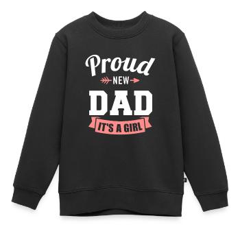 Stolzer neuer Vater, es ist eine Mädchen-Gender-Enthüllungsparty - Kinder Premium Organic Sweatshirt - Schwarz - Vorne - AI Model Kid Female (0cm)