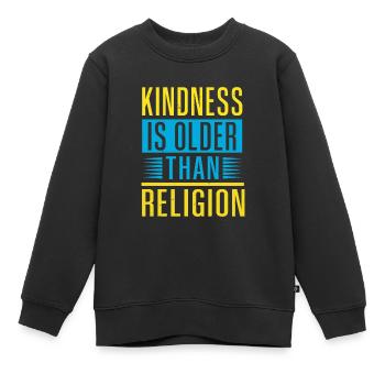 FREUNDLICHKEIT IST ÄLTER ALS RELIGION - Kinder Premium Organic Sweatshirt - Schwarz - Vorne - AI Model Kid Female (0cm)