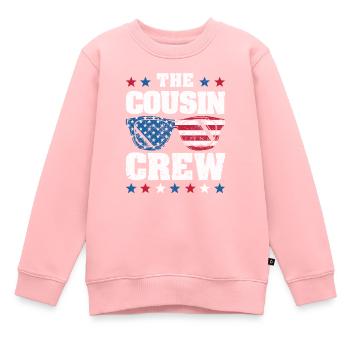 Die Cousin Crew 4. Juli patriotische US-amerika - Kinder Premium Organic Sweatshirt - Rosa - Vorne - AI Model Kid Female (0cm)