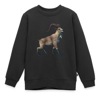 Realistische Markhor - Kinder Premium Organic Sweatshirt - Schwarz - Vorne - AI Model Kid Female (0cm)