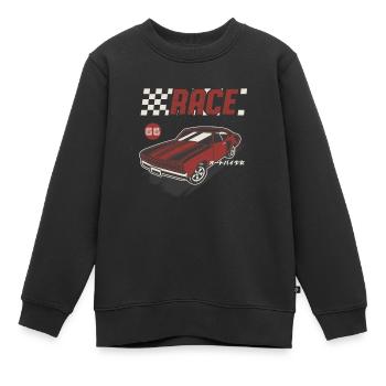 Retro Muscle Car Vintage Racing Car Lover - Sweat Premium enfant bio - noir - Devant - AI Model Kid Female (0cm)