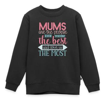 Familienliebe Mutterliebe - Muttertag - Kinder Premium Organic Sweatshirt - Schwarz - Vorne - AI Model Kid Female (0cm)