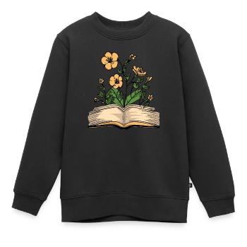 Livre Rat de bibliothèque Rat de bibliothèque Fleurs - Sweat Premium enfant bio - noir - Devant - AI Model Kid Female (0cm)