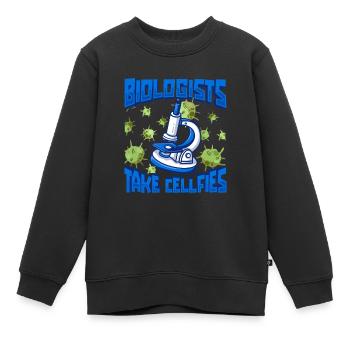 Biologie Biologe Mikroskop - Kinder Premium Organic Sweatshirt - Schwarz - Vorne - AI Model Kid Female (0cm)