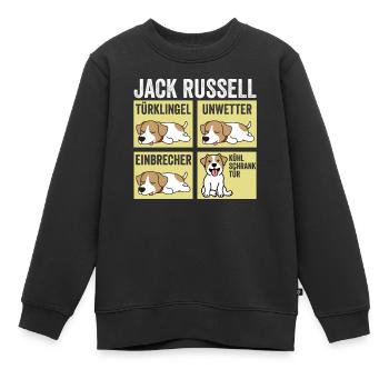 Hund Jack Russell - Kinder Premium Organic Sweatshirt - Schwarz - Vorne - AI Model Kid Female (0cm)