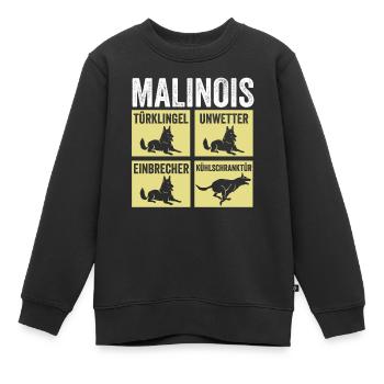 Hund Malinois - Kinder Premium Organic Sweatshirt - Schwarz - Vorne - AI Model Kid Female (0cm)