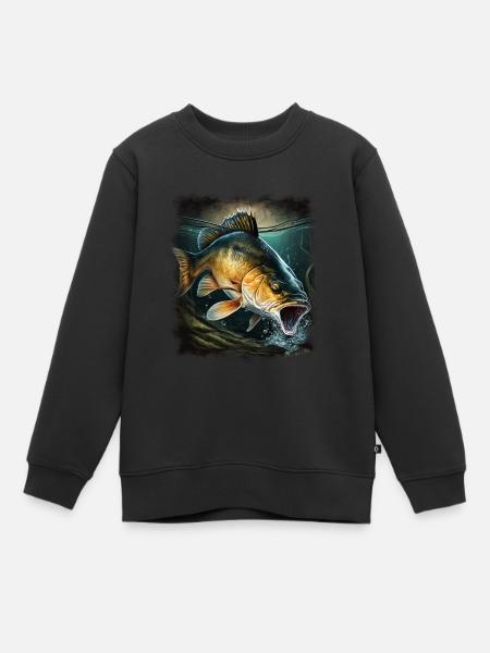 Karpfen - Kinder Premium Organic Sweatshirt - Schwarz