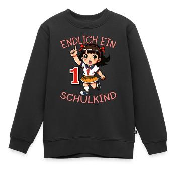 Endlich ein Schulkind Anime Mädchen - Kinder Premium Organic Sweatshirt - Schwarz - Vorne - AI Model Kid Female (0cm)