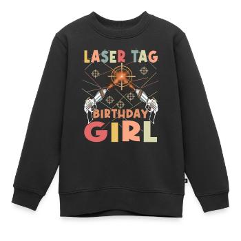 Cool Laser Tag Party Geburtstag Mädchen - Kinder Premium Organic Sweatshirt - Schwarz - Vorne - AI Model Kid Female (0cm)