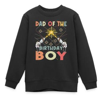 Cooler Lasertag Papa Party Geburtstagskind - Kinder Premium Organic Sweatshirt - Schwarz - Vorne - AI Model Kid Female (0cm)