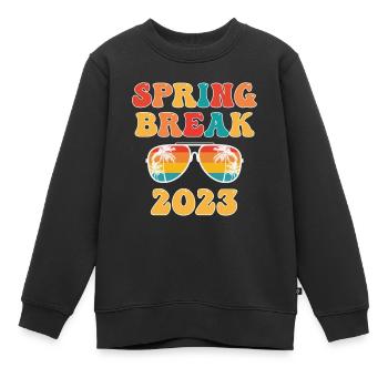 Groovy Spring Break 2023 Vacances scolaires en famille - Sweat Premium enfant bio - noir - Devant - AI Model Kid Female (0cm)