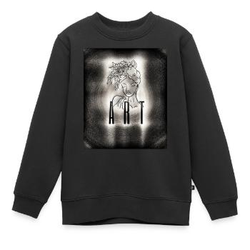 Art Femme - Sweat Premium enfant bio - noir - Devant - AI Model Kid Female (0cm)