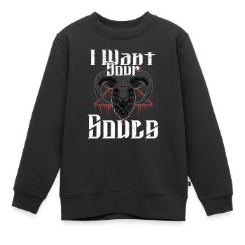 Satan Belzébuth Diable Gothique Pentagramme Mystique - Sweat Premium enfant bio - noir - Devant - AI Model Kid Female (0cm)