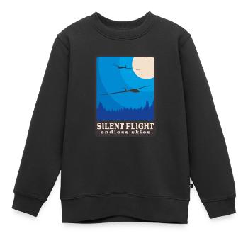 Planeur Planeur Rétro Planeur Pilote - Sweat Premium enfant bio - noir - Devant - AI Model Kid Female (0cm)