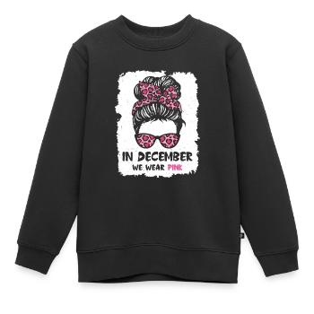In Dezember We Wear Pink - Kinder Premium Organic Sweatshirt - Schwarz - Vorne - AI Model Kid Female (0cm)