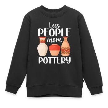 Four en céramique Cermaicist Pot de four en argile céramique - Sweat Premium enfant bio - noir - Devant - AI Model Kid Female (0cm)