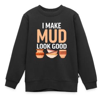 Four en céramique Cermaicist Pot de four en argile céramique - Sweat Premium enfant bio - noir - Devant - AI Model Kid Female (0cm)
