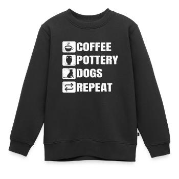 Four en céramique Cermaicist Pot de four en argile céramique - Sweat Premium enfant bio - noir - Devant - AI Model Kid Female (0cm)